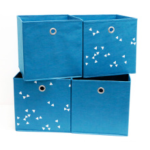 30*30*30cm Custom Logo Foldable Non Woven Fabric Box Storage Bin